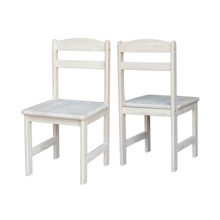 International Concepts Rectangle Set of 2 Juvenile Chairs, 13.75 in W, 15 in L, 27.5 in H, Wood, Unfinished CC-27P